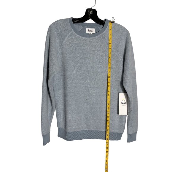 Ideal for gift-giving, Feat Womens Blue Textured Sweatshirt Size S - Picture 9 of 12